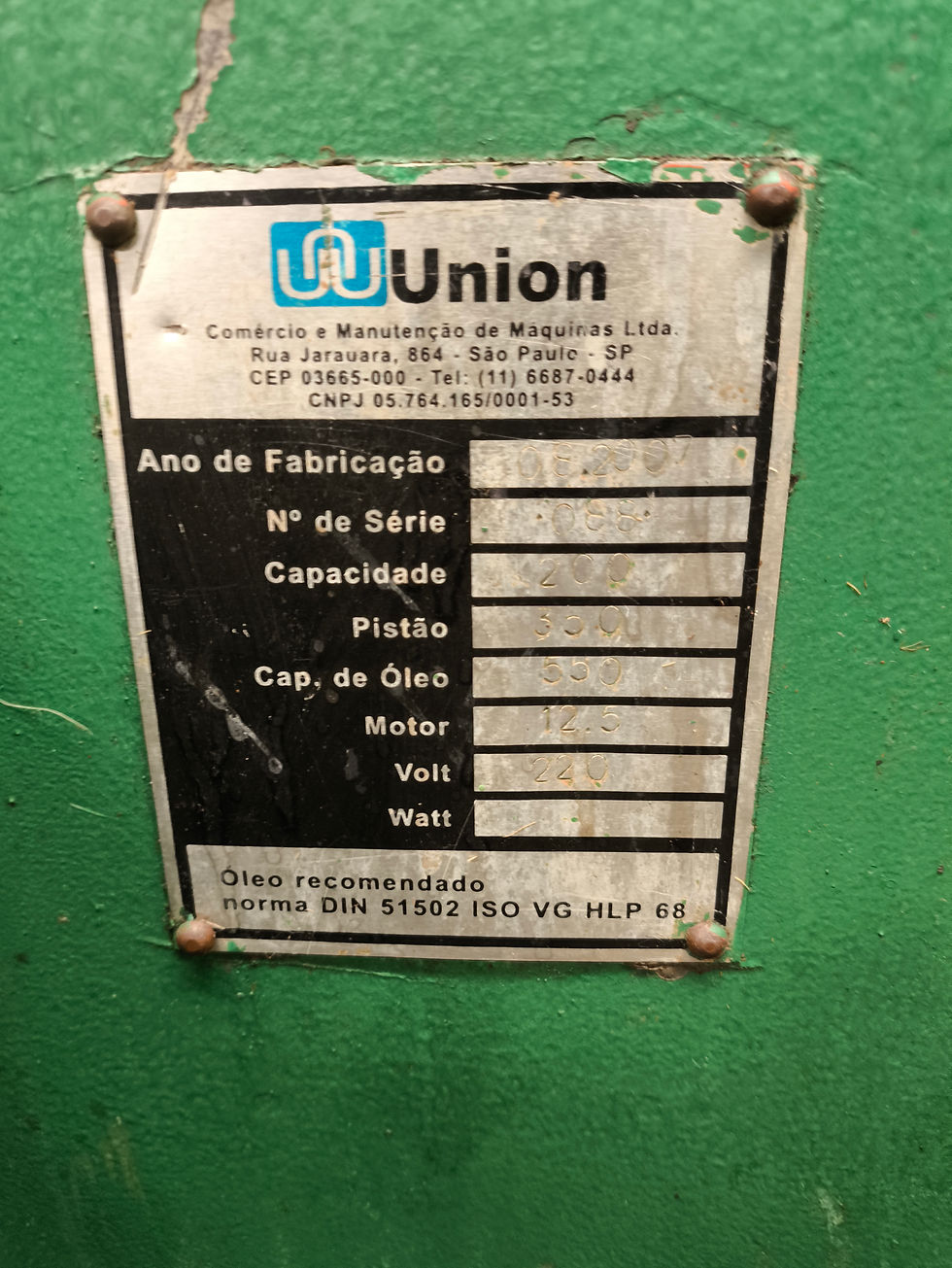 Miniatura: Prensa Union 4 vãos - R$110.000,00