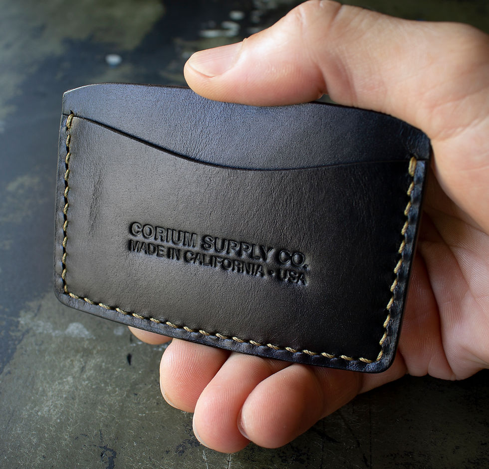 Thumbnail: Primo Card Wallet - Horween Black Chromexcel horsehide