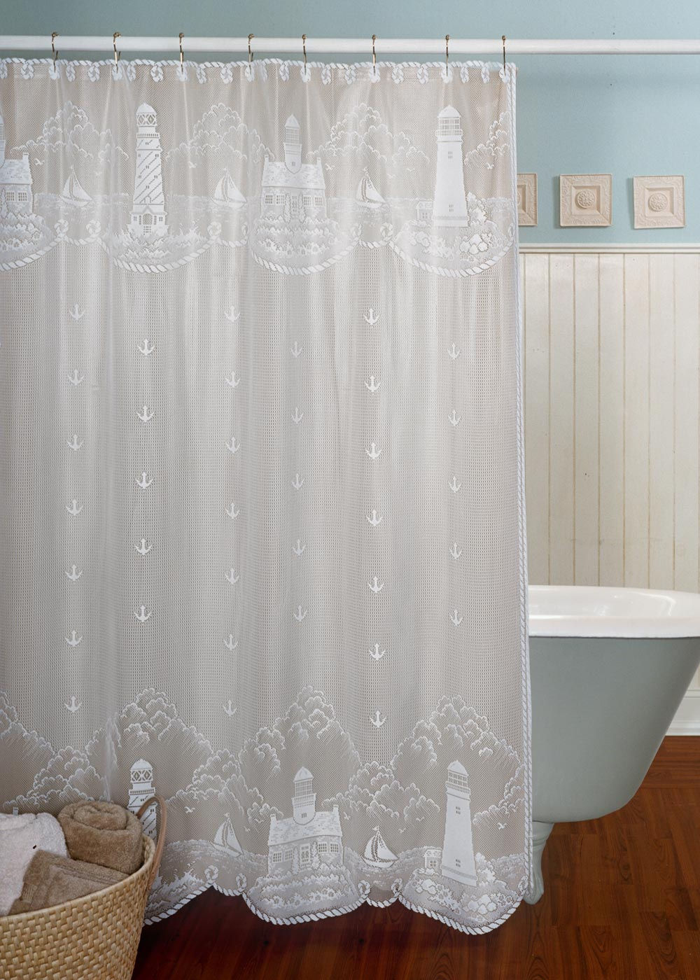 "LIGHTHOUSE" SHOWER CURTAIN 72" x 72"