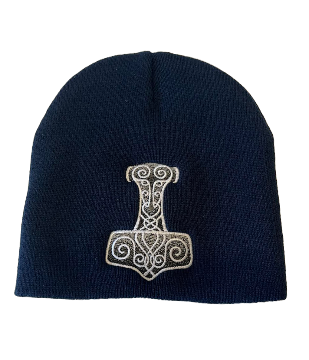 Thors Hammer Navy Blue Beanie