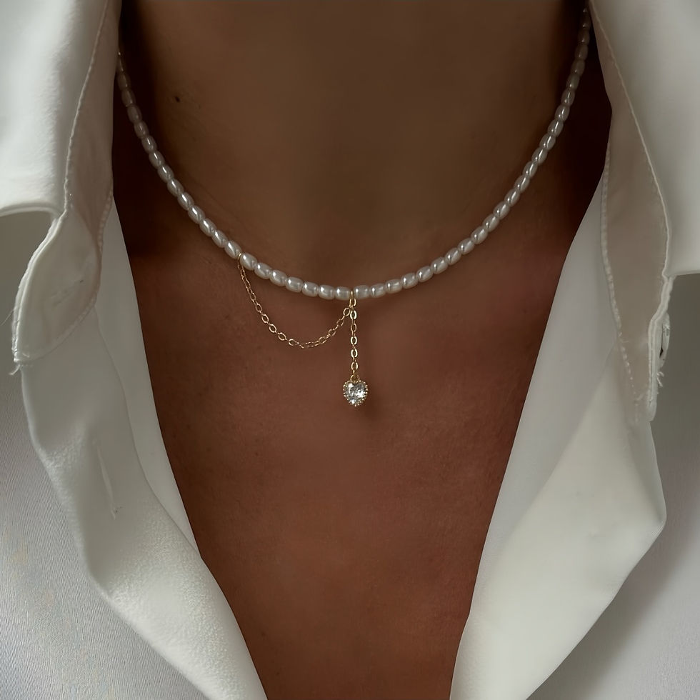 Thumbnail: Pearl & Tassel Minimalist Pendant Necklace