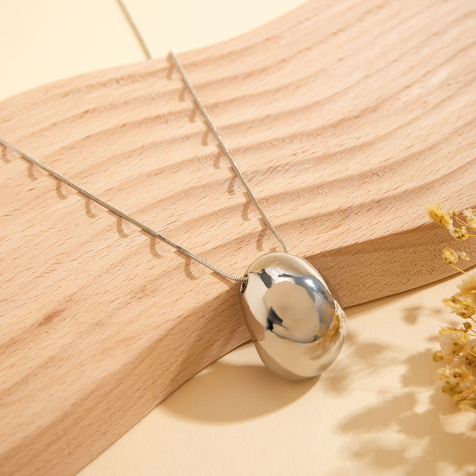 Thumbnail: Elliptical Drop Pendant Necklace