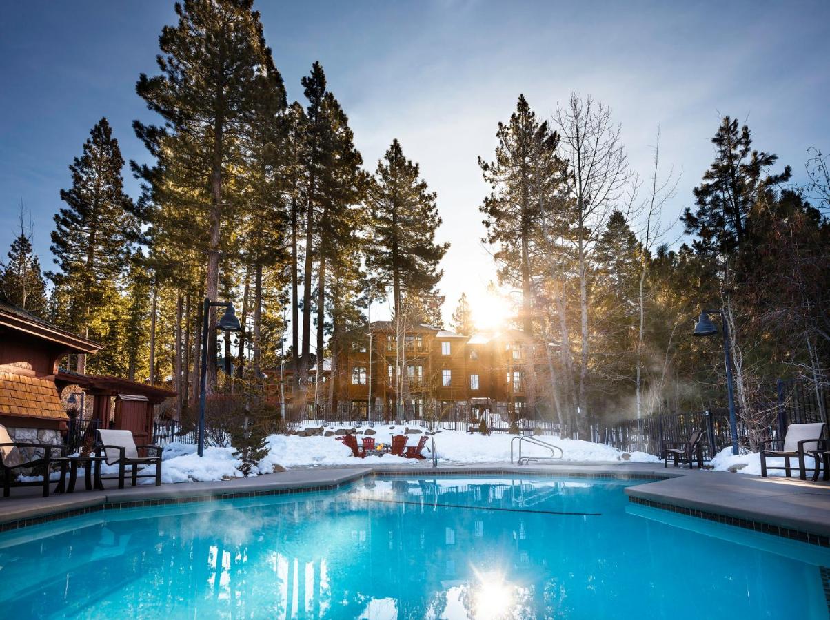 Hyatt High Sierra Lodge in Lake Tahoe heated pool among pines