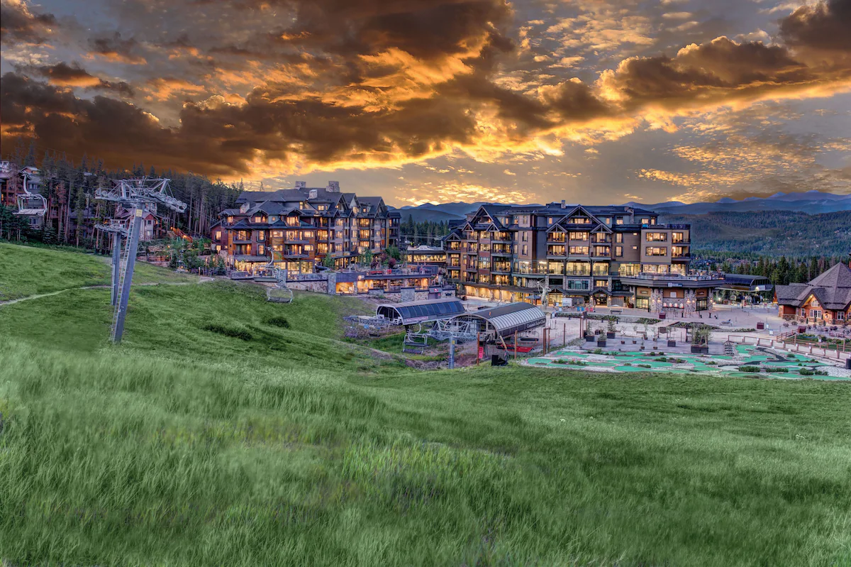 view from distance of grand colorado at peak 8 hotel