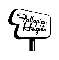 Tattoo of a sign with the words Fallopian Heights