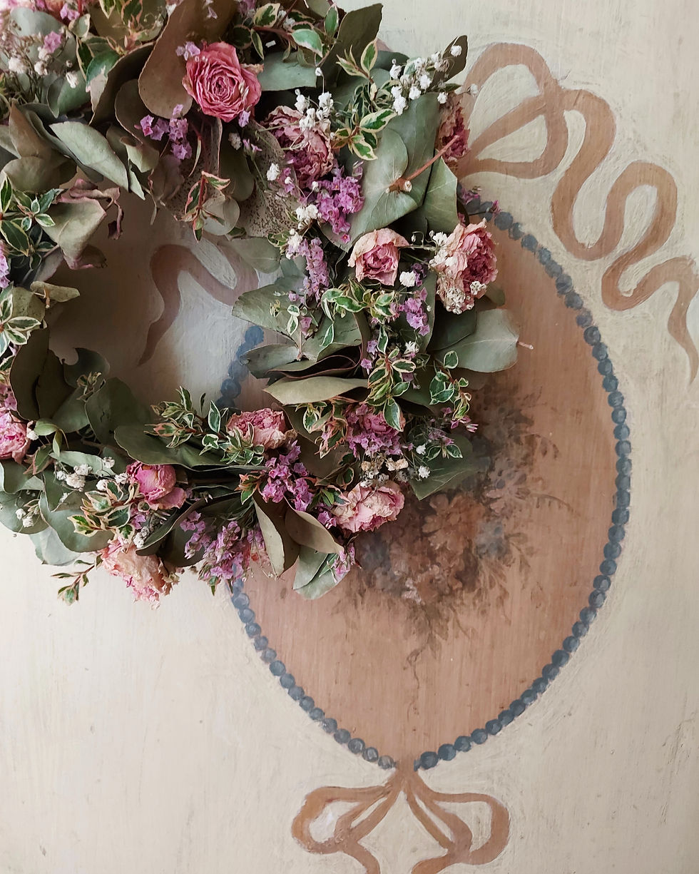 Ghirlanda di fiori secchi fatta a mano stile romantico