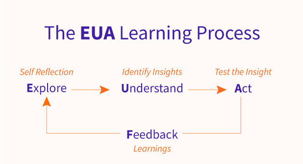 An illustration depicting the Explore - Understand - Act modelt