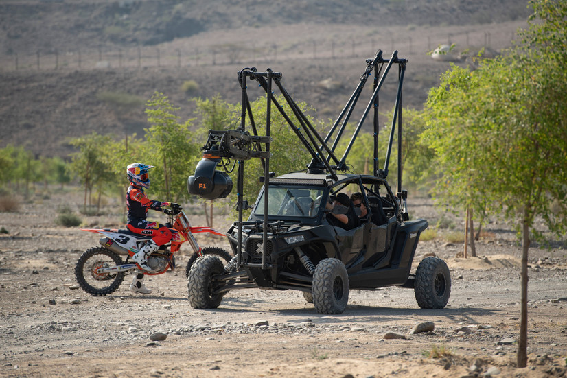 Sam Sunderland behind the scenes with razor rigged with Shotover F1