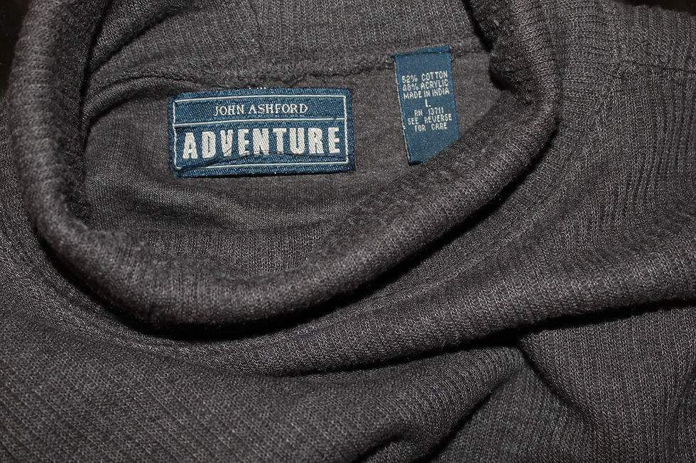 Thumbnail: John Ashford ADVENTURE  Gray 52% cotton 48% ACRYLIC Large  Made in INDIA