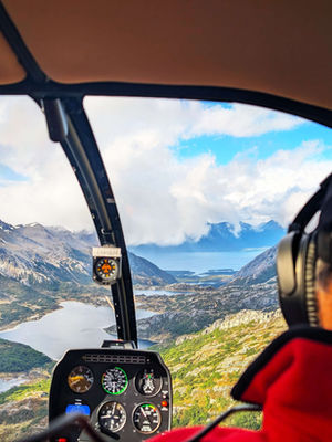 Helicopter tour over Ushuaia