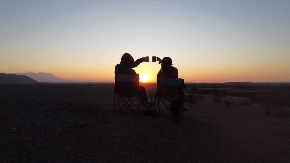 Visiting Nazca and parking up in the dunes to enjoy the sunset
