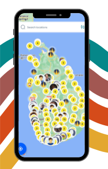 Tuktuk rental app with a custom map of attractions, other traveller nearby and garages