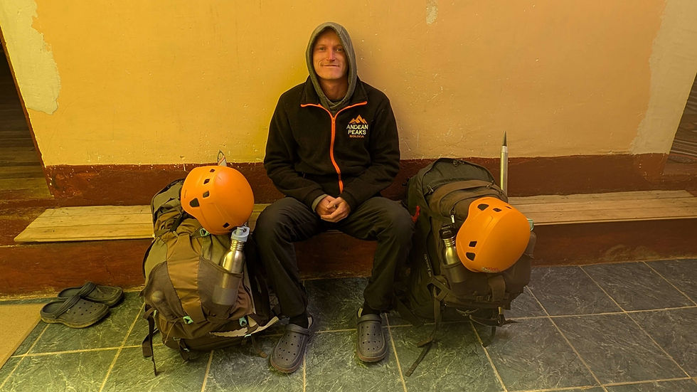 Everything we packed to climb Huayna Potosi 