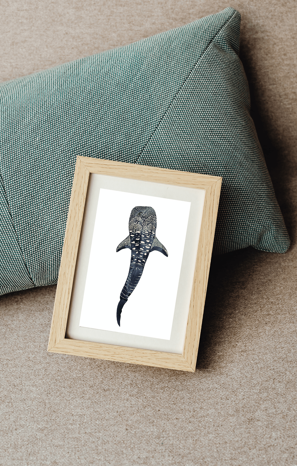 Thumbnail: Postcard framed on sofa
