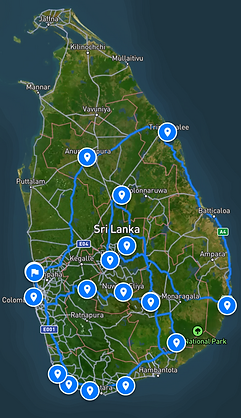 Sri Lanka Expedition Route