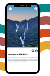 Tuktuk rental app attraction view of ella falls with an image and short description perfect for planning your trip