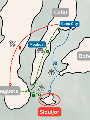 Cebu To Siquijor Travel Map