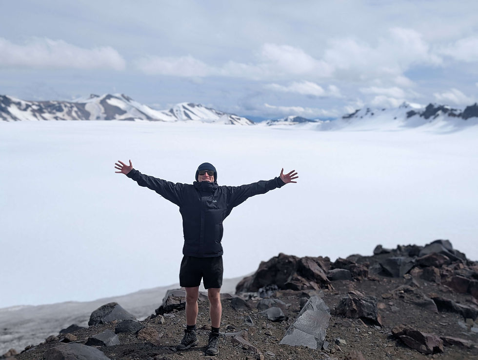 Mike at the top of the very hard Sollipulli Volcano Hike