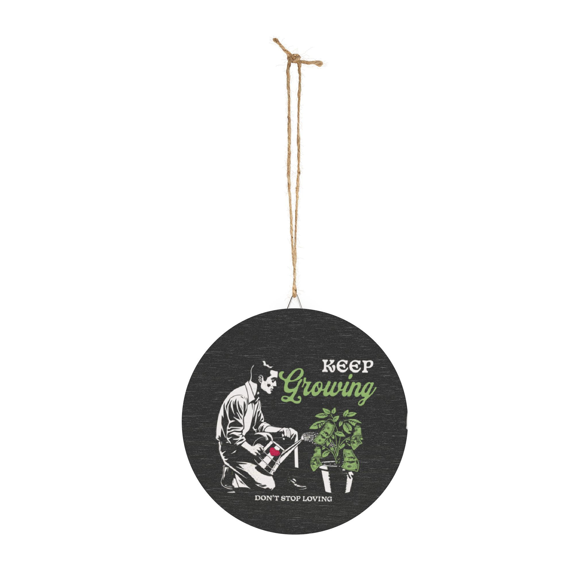 Inspirational Wood Sign - "Keep Growing" Home Decor for Garden Lovers