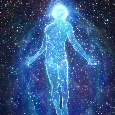 body in shape of stars connecting to higher self