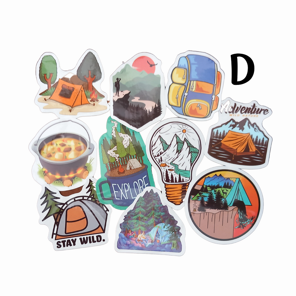 Set of 10 outdoor nature themed stickers