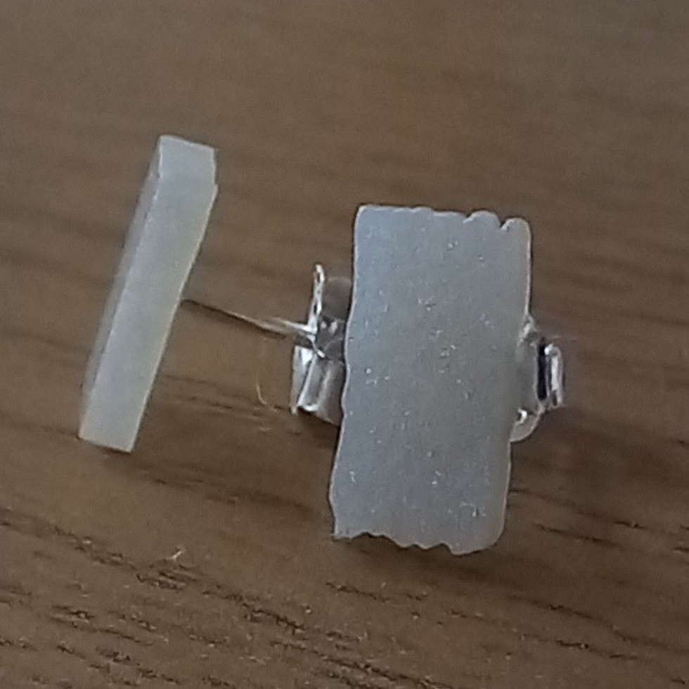 White blaze resin earrings