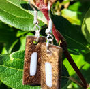 mini resin white blaze Appalachian Trail drop earrings