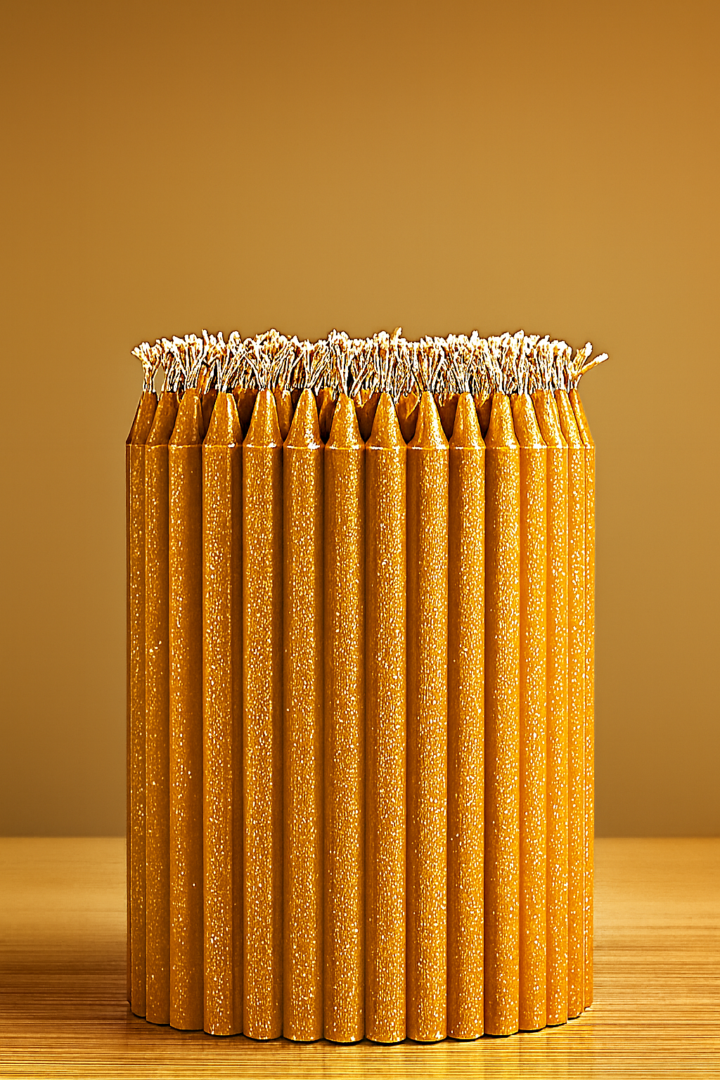 Handmade 5 Inch Taper Candle | Long-Lasting Paraffin Wax, Smokeless (Golden)