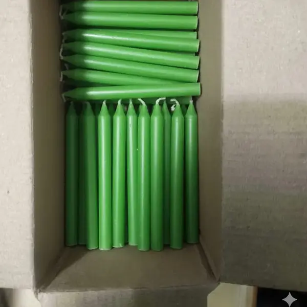 AKB Green Taper Candles 4 Inch – Puja Candle, Paraffin Wax, Long Burning