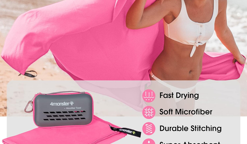 Fast Drying Microfiber Travel Towel, Quick Dry Ultra Soft Compact 