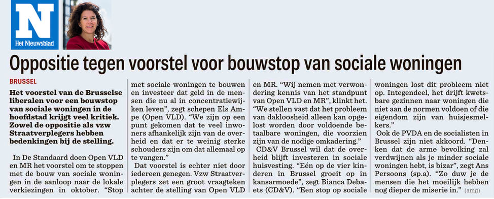 Oppositie tegen voorstel voor bouwstop van sociale woningen