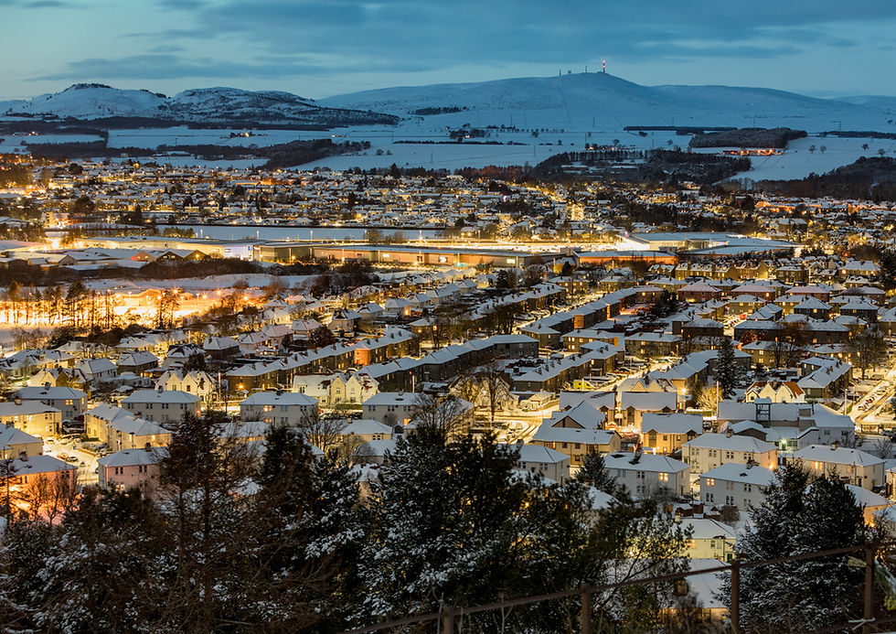Sidlaw Hill View Winter Cityscape Snow Dundee Scotland A4 A3 A2 A1 Print Canvas Wall Art Poster Photo Photograph Gift Unique