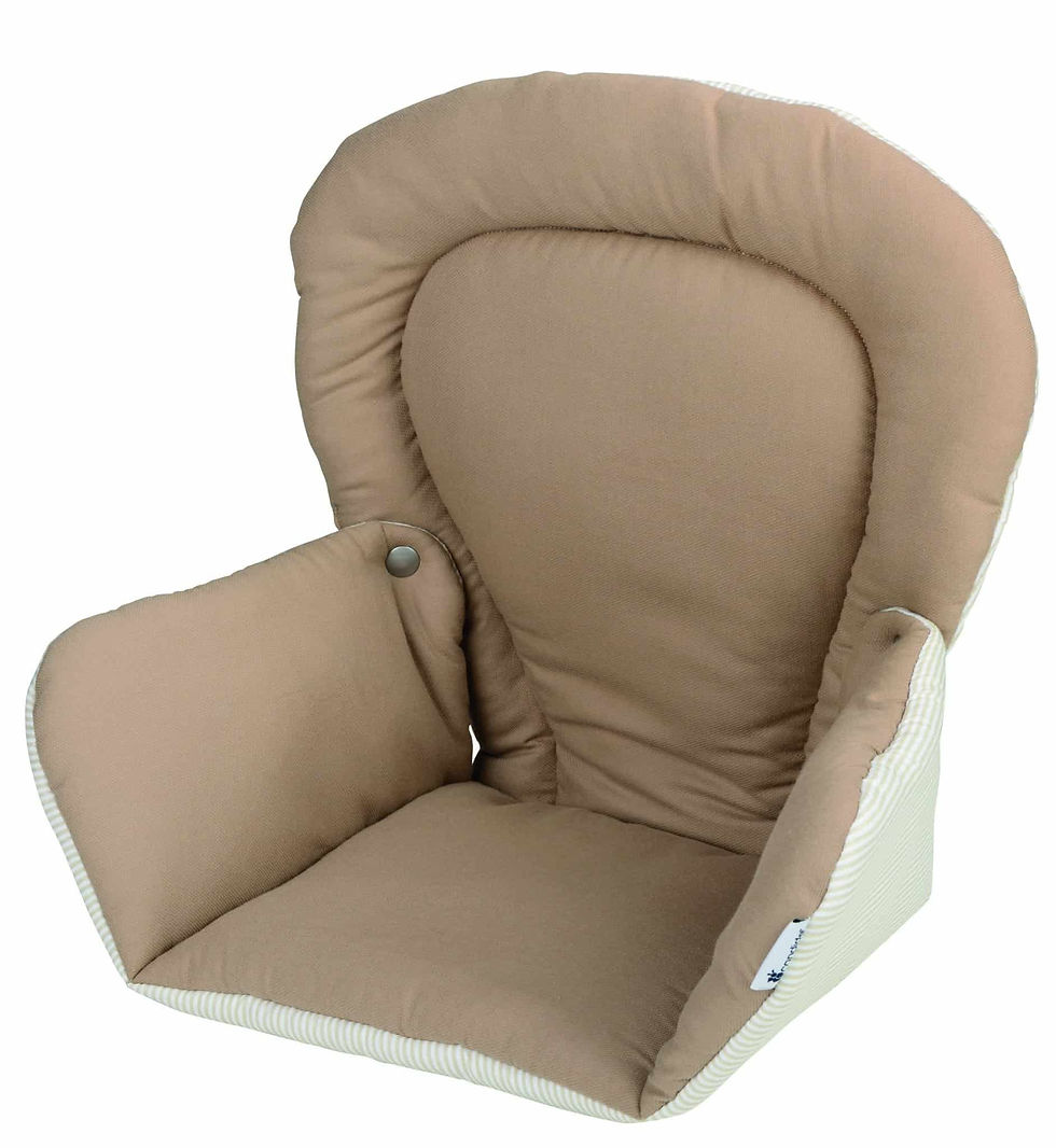 Thumbnail: Candide Tinours Highchair Cushion Taupe/White