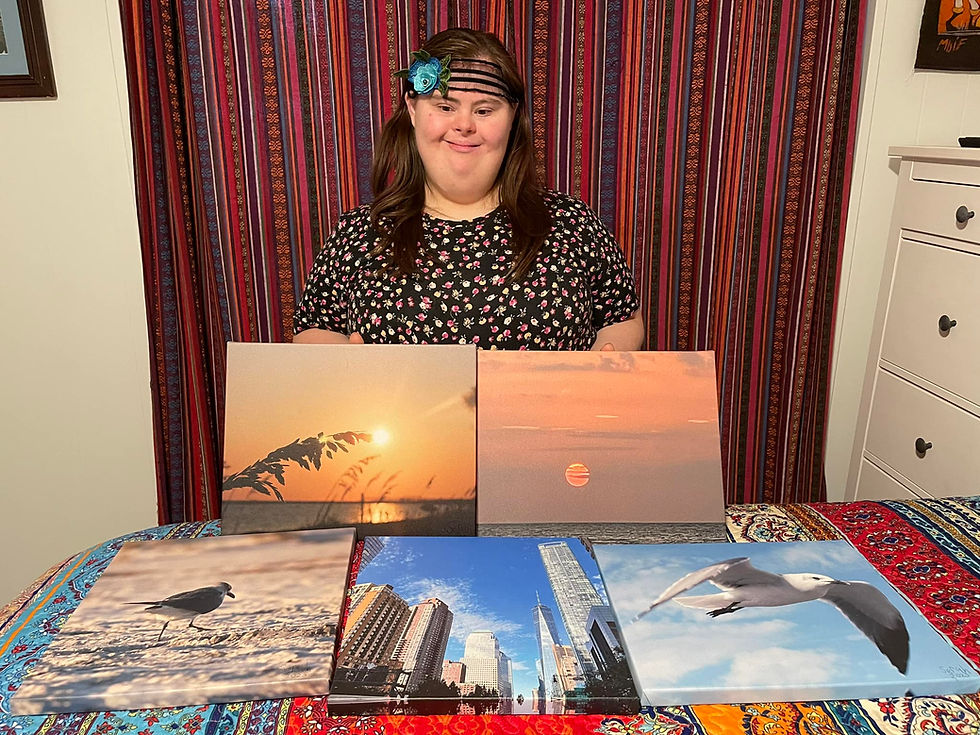 Serah Jeppsen displaying her photography