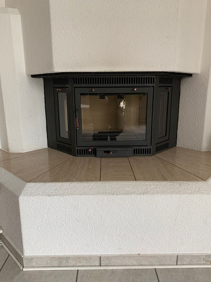 Kaminkassette | Kamineinsatz mit Drei-Fenster-Erker