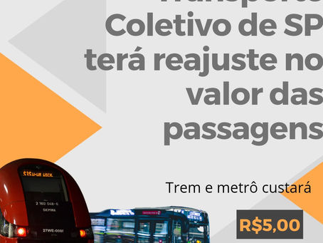 Transporte coletivo em SP tem reajuste no valor das passagens