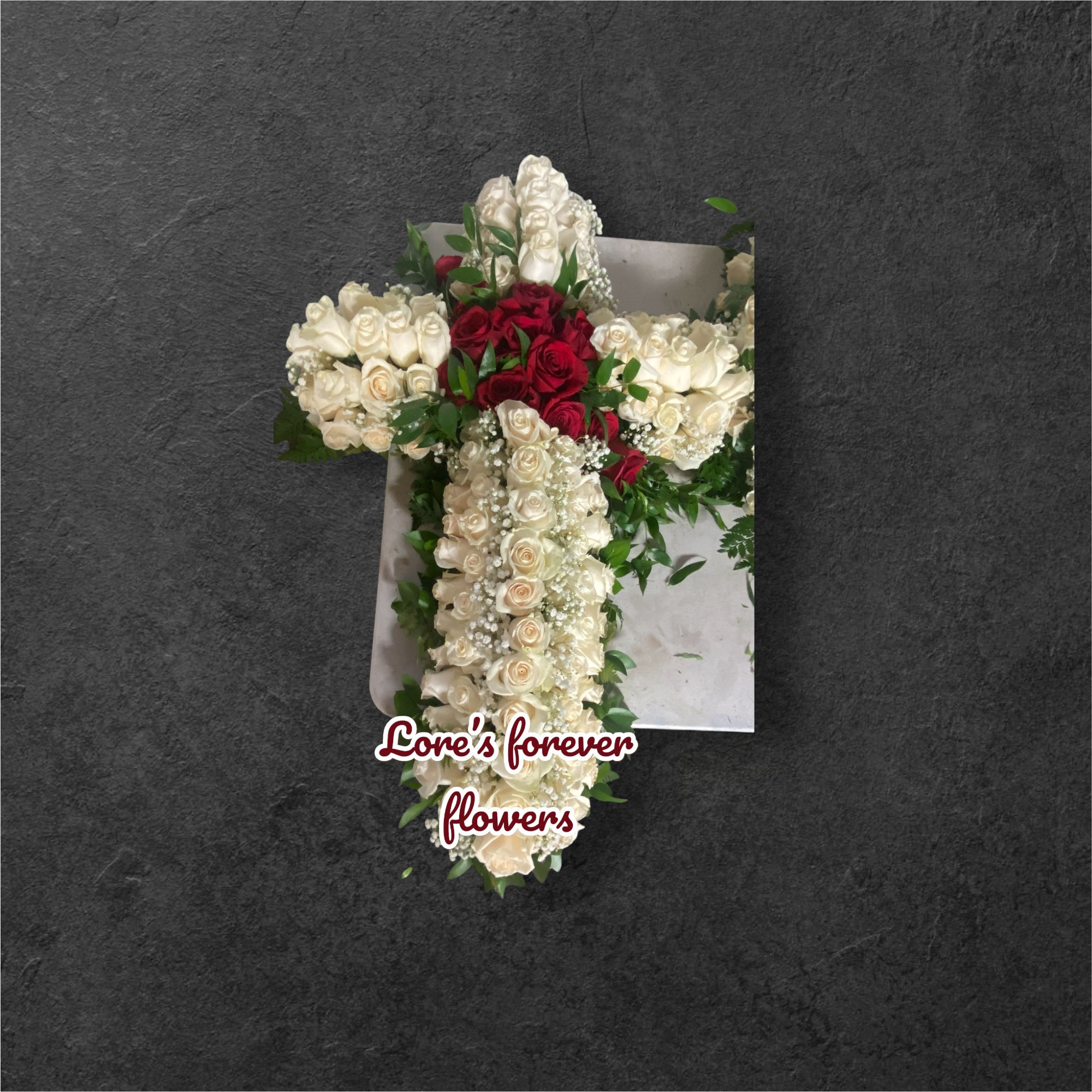 Funeral flower cross
