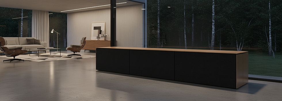 cinesation entertainment sideboard in open lounge