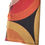 Thumbnail: Back of Sunburst Bloom notebook with striking 70s-inspired curved pattern in warm red, gold, and black, shown with bamboo pen