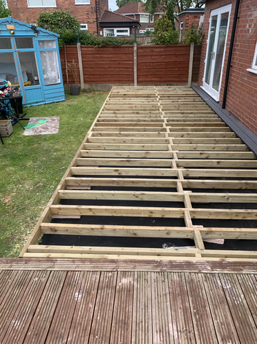 new decking structure being added