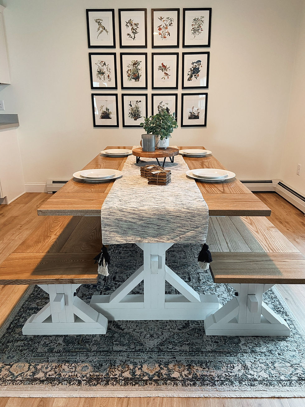 Thumbnail: 'The Storyteller' Modern Farmhouse Trestle Dining Set