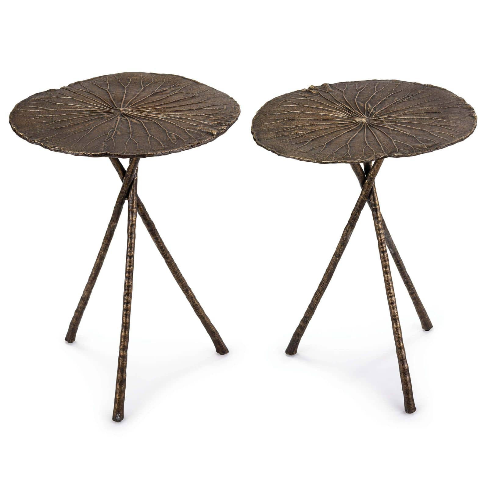 Lotus Table Large (Set of 2) Antique Brass