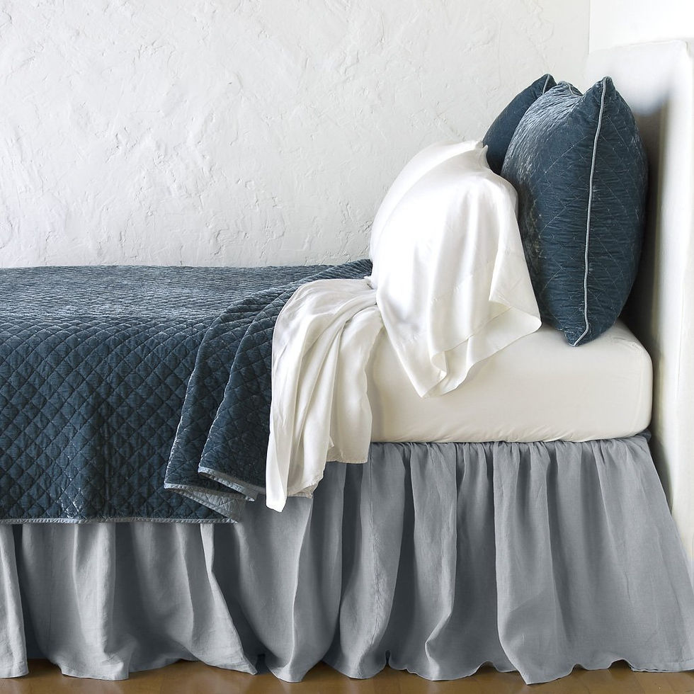 Thumbnail: Silk Velvet Quilted Coverlet