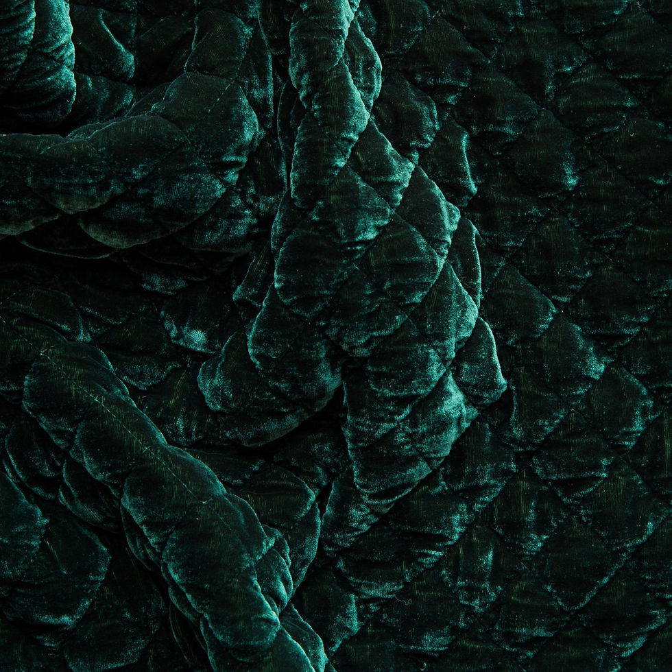 Thumbnail: Silk Velvet Quilted Coverlet