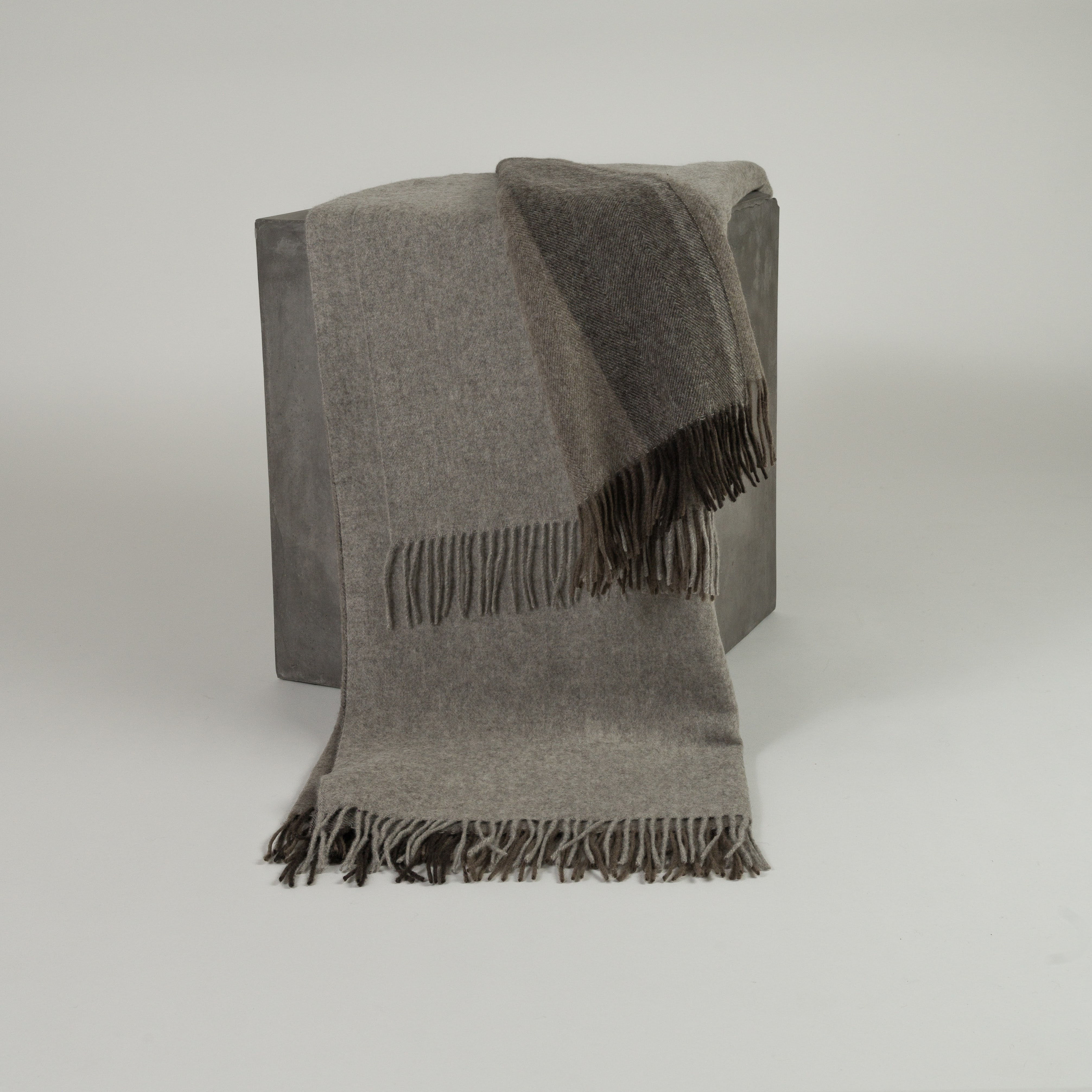 Platinum, Cappuccino & Chocolate Woven Yak Down Throw