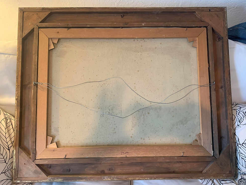 Thumbnail: Large Framed Mountain Scene Oil Painting in Gilt Gold Frame