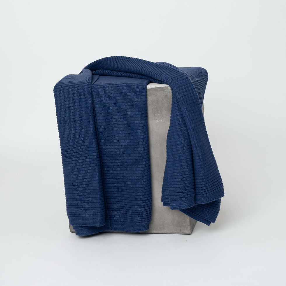 Thumbnail: Solid Ribbed Knit Cashmere Throw