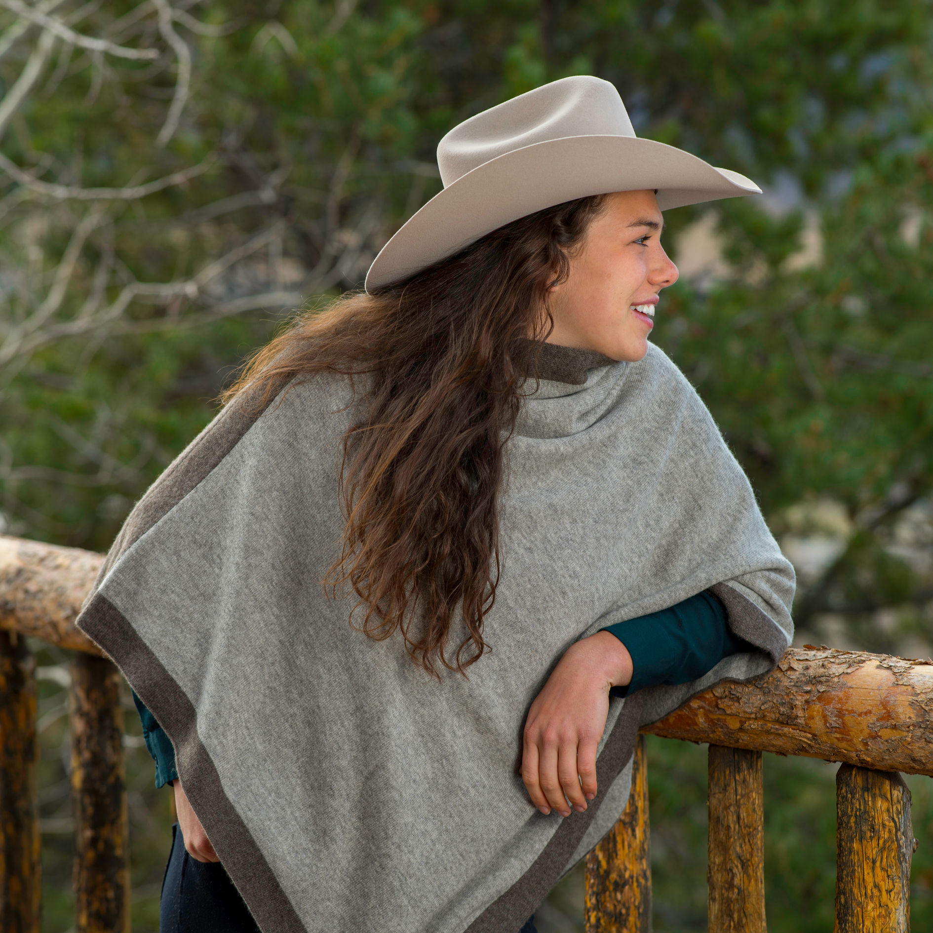 Reversible Jersey Knit Yak Down Poncho