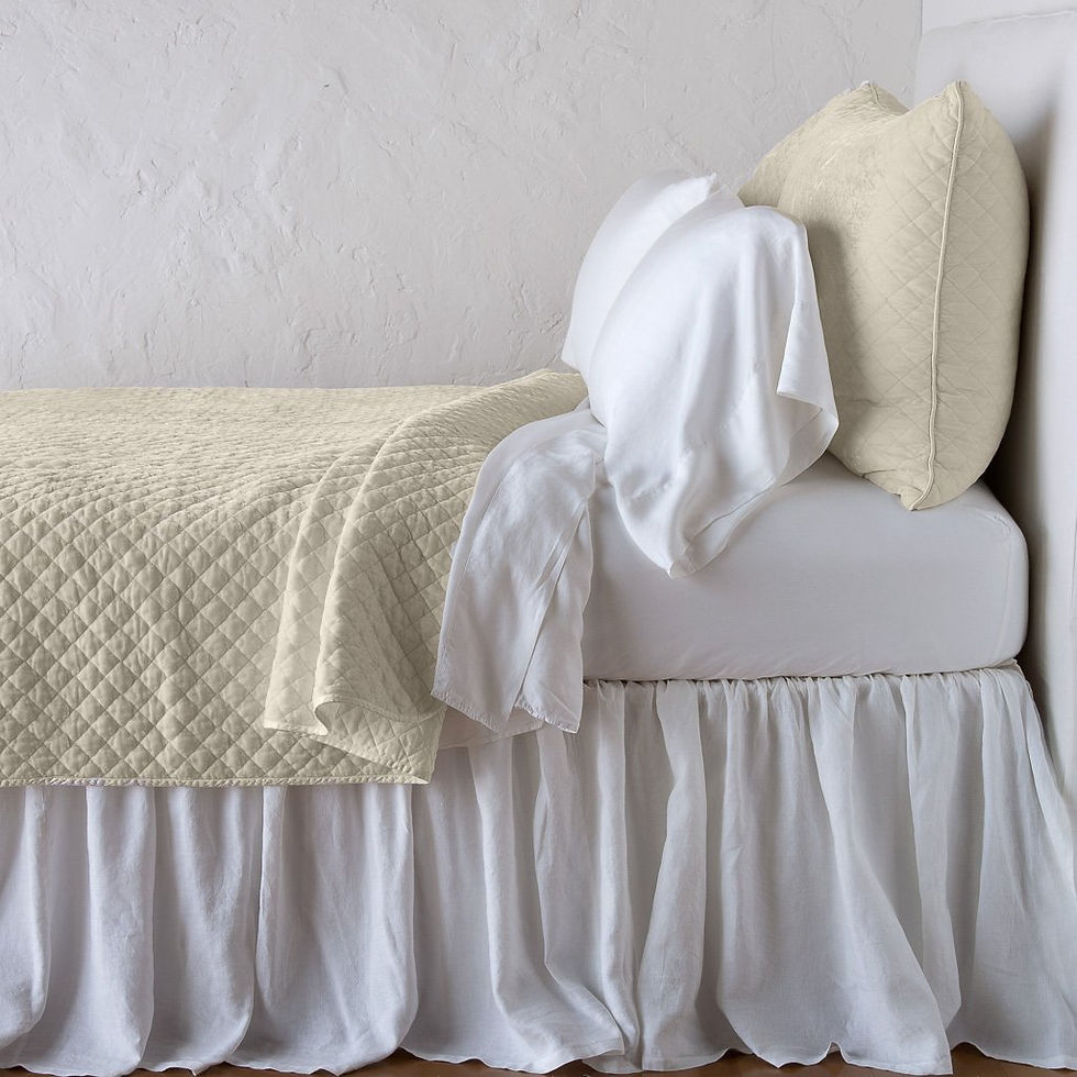 Thumbnail: Silk Velvet Quilted Coverlet