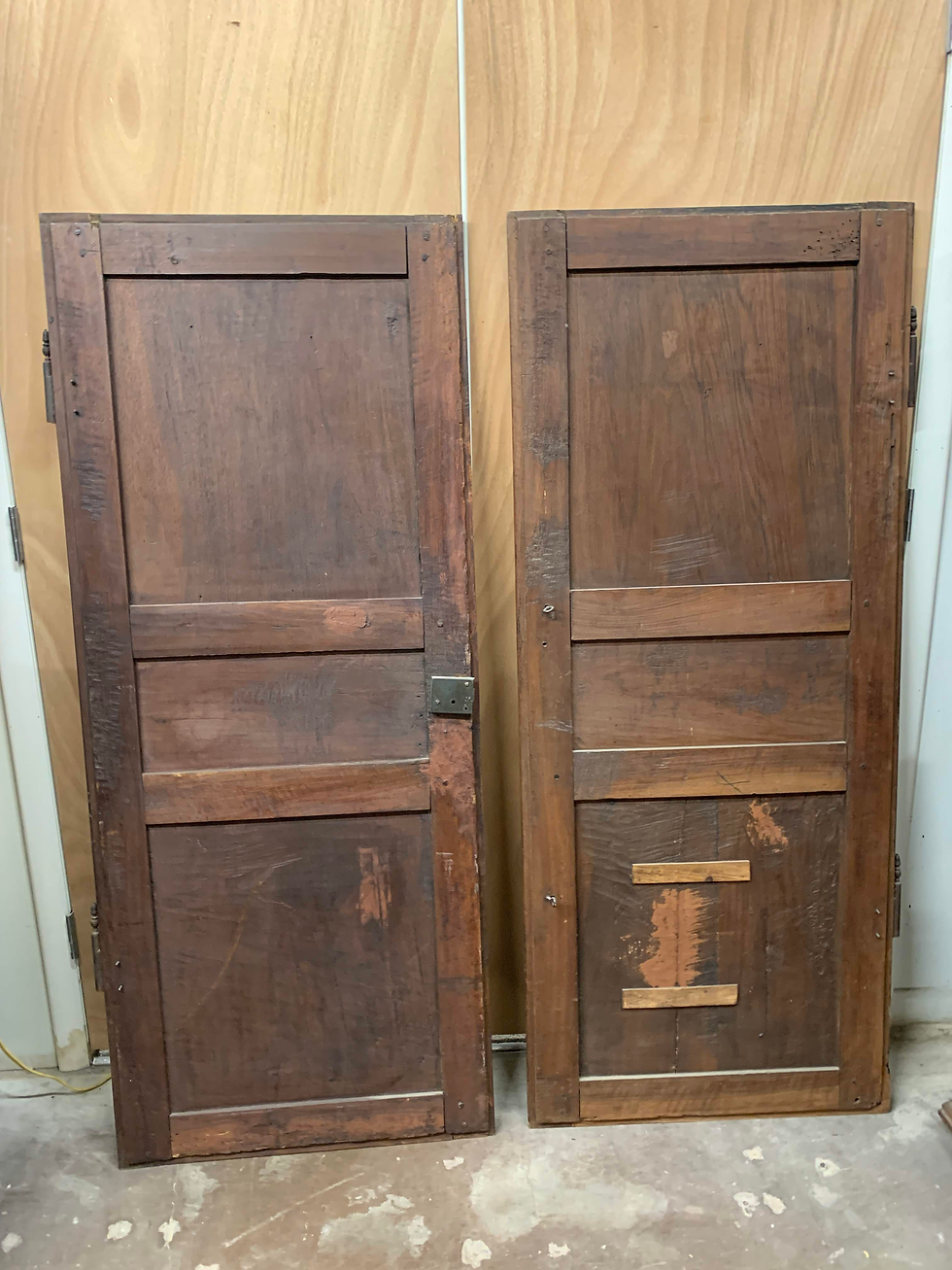 Thumbnail: Late 18th C Antique French Oak Armoire Doors, a Pair